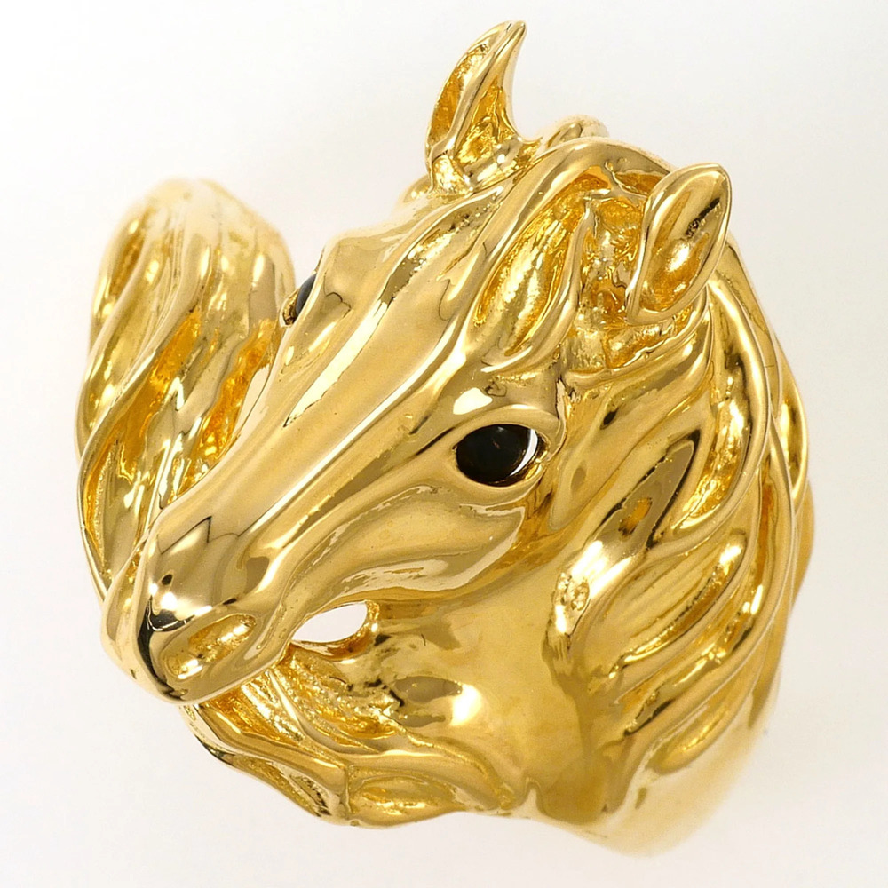 18K (18-karat) Yellow Gold Ring with Natural Stone, Total Weight 5.2g, Jewelry